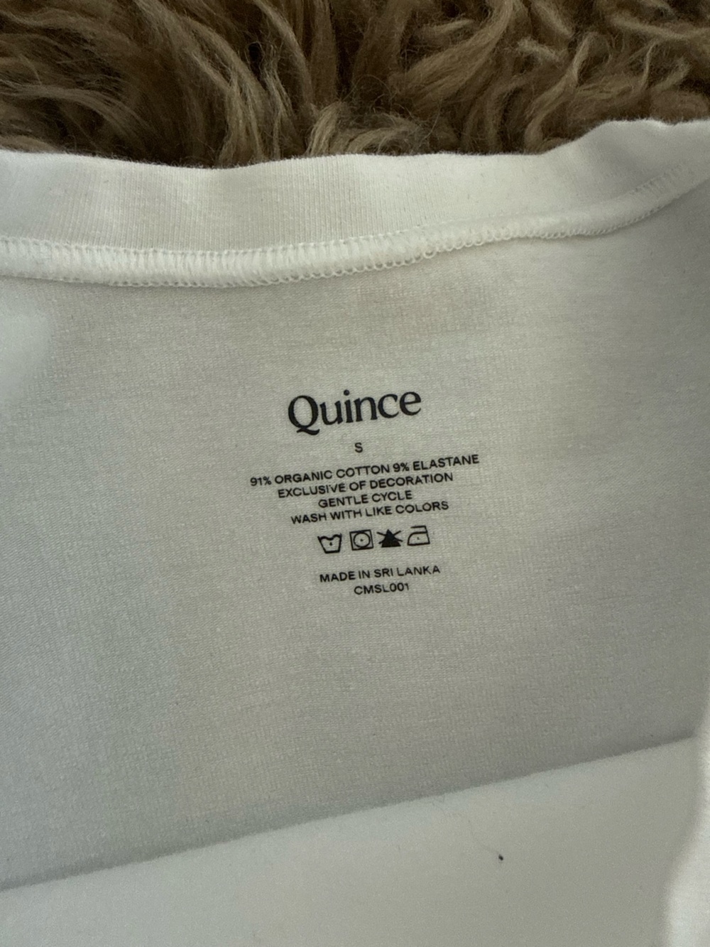 Quince Lounge Set Small White Stretch Cotton Tee Black Super Soft Fleece Shorts - Picture 7 of 7